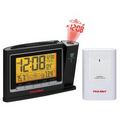 First Alert  Radio Controlled Weather Station Projection Clock w/ Wireless Sensor